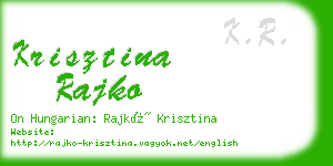 krisztina rajko business card